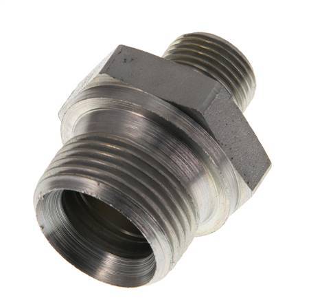 G 3/4'' x G 3/8'' Zinc plated Steel Double Nipple 400 Bar - Hydraulic