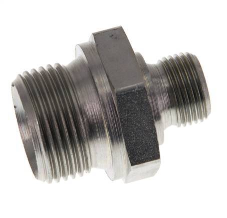 G 3/4'' x G 3/8'' Zinc plated Steel Double Nipple 400 Bar - Hydraulic