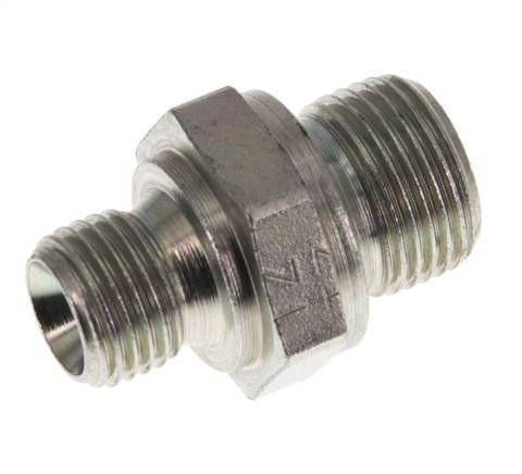 G 3/8'' x G 1/4'' Zinc plated Steel Double Nipple 400 Bar - Hydraulic [2 Pieces]