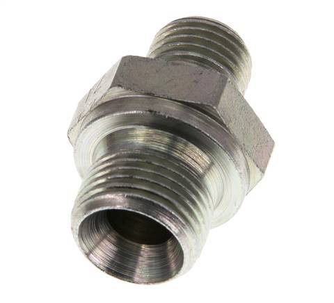 G 3/8'' x G 1/4'' Zinc plated Steel Double Nipple 400 Bar - Hydraulic [2 Pieces]