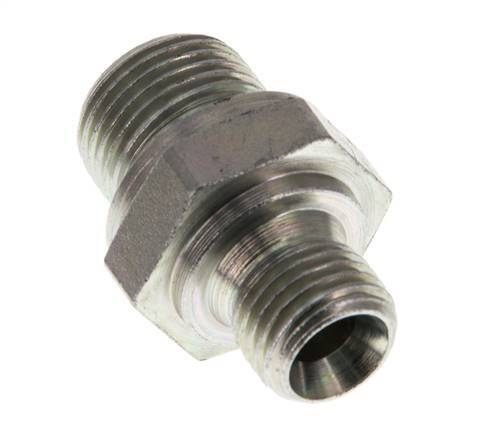 G 3/8'' x G 1/4'' Zinc plated Steel Double Nipple 400 Bar - Hydraulic [2 Pieces]