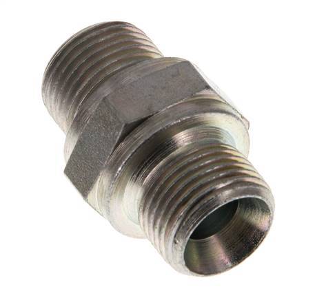 G 3/8'' Zinc plated Steel Double Nipple 400 Bar - Hydraulic [2 Pieces]