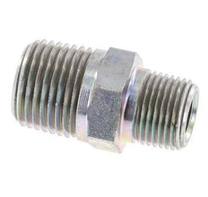 3/8'' NPT x 1/2'' NPT Zinc plated Steel Double Nipple 210 Bar - Hydraulic