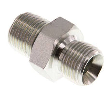 3/8'' NPT x G 3/8'' Zinc plated Steel Double Nipple 3-pieces 700 Bar - Hydraulic