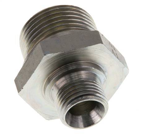 G 1'' x G 1/2'' Zinc plated Steel Double Nipple 345 Bar - Hydraulic