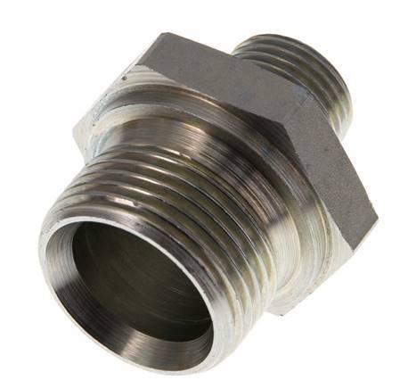 G 1'' x G 1/2'' Zinc plated Steel Double Nipple 345 Bar - Hydraulic