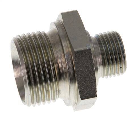 G 1'' x G 1/2'' Zinc plated Steel Double Nipple 345 Bar - Hydraulic