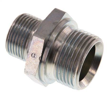 G 1'' x G 3/4'' Zinc plated Steel Double Nipple 345 Bar - Hydraulic