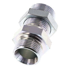G 1'' Zinc plated Steel Bulkhead Double nipple 225 Bar - Hydraulic