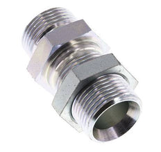 G 1'' Zinc plated Steel Bulkhead Double nipple 225 Bar - Hydraulic