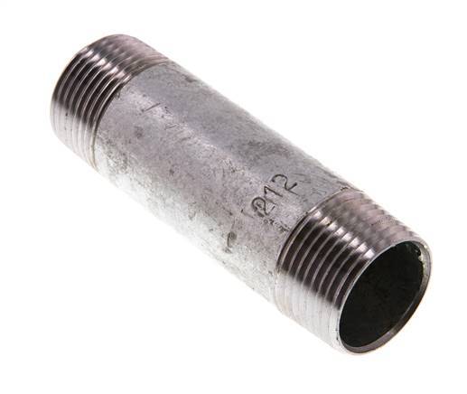 R 1'' Zinc plated Steel Double Pipe Nipple 50 Bar DIN 2982 - 100mm [2 Pieces]