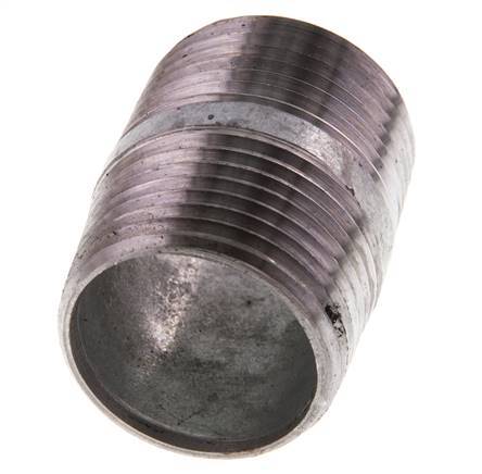 R 1'' Zinc plated Steel Double Pipe Nipple 50 Bar DIN 2982 - 40mm [5 Pieces]