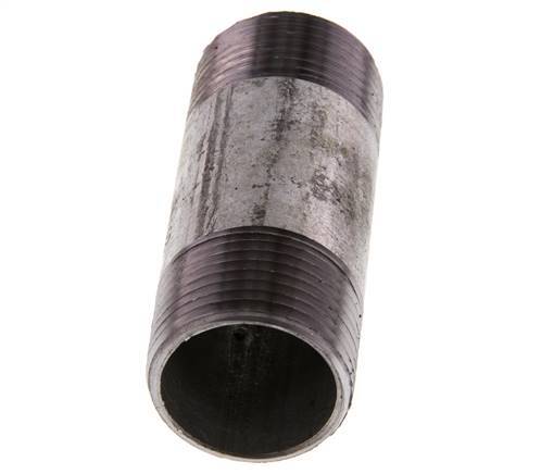 R 1'' Zinc plated Steel Double Pipe Nipple 50 Bar DIN 2982 - 80mm [5 Pieces]