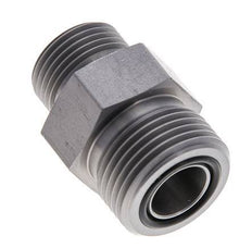 UNS 1''-14 x UN 13/16''-16 Zinc plated Steel Double Nipple ORFS 400 Bar - Hydraulic