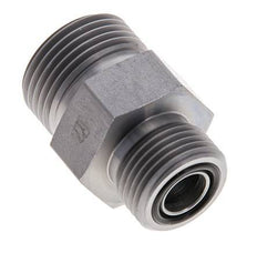 UNS 1''-14 x UN 13/16''-16 Zinc plated Steel Double Nipple ORFS 400 Bar - Hydraulic