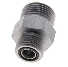 UNS 1''-14 x UN 13/16''-16 Zinc plated Steel Double Nipple ORFS 400 Bar - Hydraulic