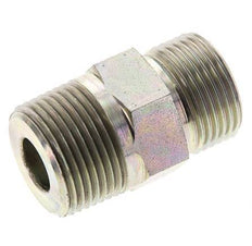 UNS 1''-14 x 3/4'' NPT Zinc plated Steel Double Nipple ORFS 400 Bar - Hydraulic