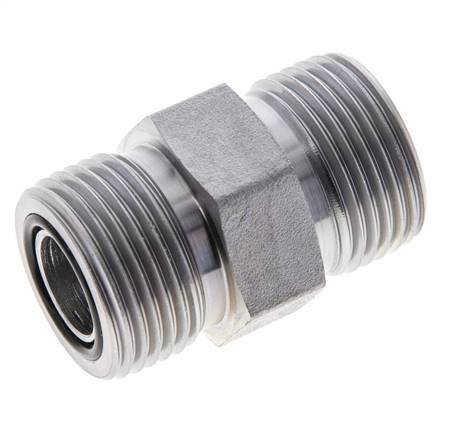 UNS 1''-14 Zinc plated Steel Double Nipple ORFS 400 Bar - Hydraulic