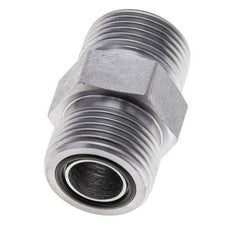 UNS 1''-14 Zinc plated Steel Double Nipple ORFS 400 Bar - Hydraulic