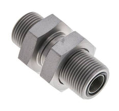 UNS 1''-14 Male Zinc plated Steel Bulkhead Fitting ORFS 400 Bar - Hydraulic