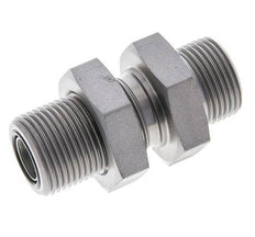 UNS 1''-14 Male Zinc plated Steel Bulkhead Fitting ORFS 400 Bar - Hydraulic