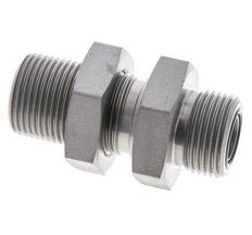 UNS 1''-14 Male Zinc plated Steel Bulkhead Fitting ORFS 400 Bar - Hydraulic