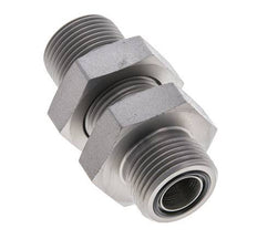 UNS 1''-14 Male Zinc plated Steel Bulkhead Fitting ORFS 400 Bar - Hydraulic