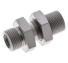 UNS 1''-14 Male Zinc plated Steel Bulkhead Fitting ORFS 400 Bar - Hydraulic