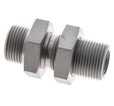 UNS 1''-14 Male Zinc plated Steel Bulkhead Fitting ORFS 400 Bar - Hydraulic