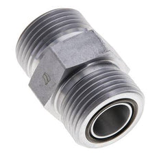 UN 1-3/16''-12 Zinc plated Steel Double Nipple ORFS 400 Bar - Hydraulic