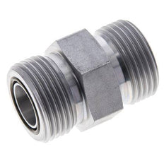 UN 1-3/16''-12 Zinc plated Steel Double Nipple ORFS 400 Bar - Hydraulic