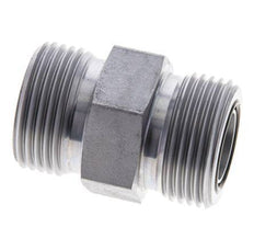 UN 1-3/16''-12 Zinc plated Steel Double Nipple ORFS 400 Bar - Hydraulic