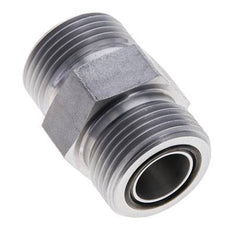 UN 1-3/16''-12 Zinc plated Steel Double Nipple ORFS 400 Bar - Hydraulic