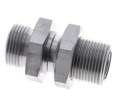 UN 1-3/16''-12 Male Zinc plated Steel Bulkhead Fitting ORFS 400 Bar - Hydraulic