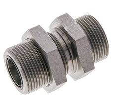 UN 1-7/16''-12 Male Zinc plated Steel Bulkhead Fitting ORFS 400 Bar - Hydraulic