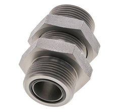 UN 1-7/16''-12 Male Zinc plated Steel Bulkhead Fitting ORFS 400 Bar - Hydraulic