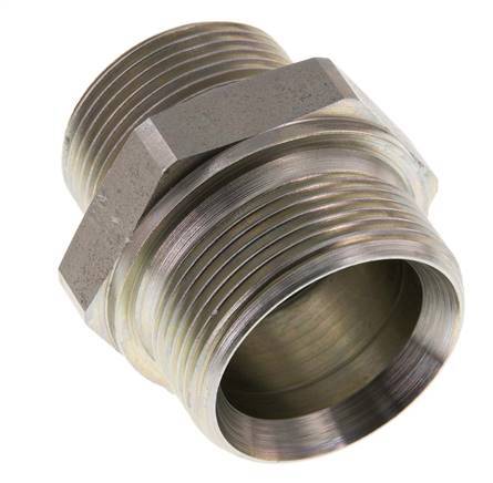 G 1 1/2'' x G 1 1/4'' Zinc plated Steel Double Nipple 315 Bar - Hydraulic