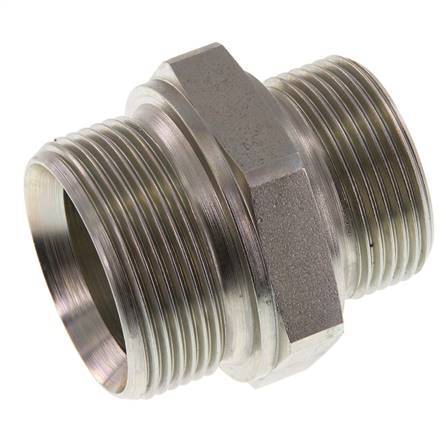G 1 1/2'' x G 1 1/4'' Zinc plated Steel Double Nipple 315 Bar - Hydraulic