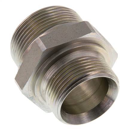G 1 1/2'' x G 1 1/4'' Zinc plated Steel Double Nipple 315 Bar - Hydraulic