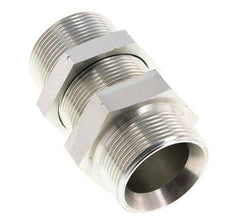 G 1 1/2'' Zinc plated Steel Bulkhead Double nipple 190 Bar - Hydraulic