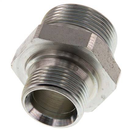 G 1 1/4'' x G 1'' Zinc plated Steel Double Nipple 315 Bar - Hydraulic