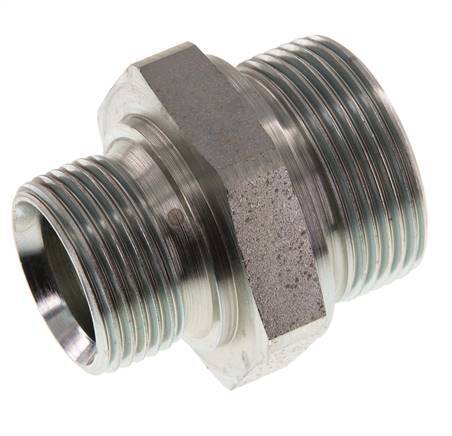 G 1 1/4'' x G 1'' Zinc plated Steel Double Nipple 315 Bar - Hydraulic