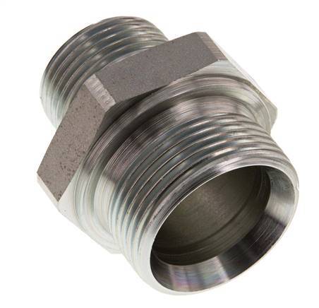 G 1 1/4'' x G 1'' Zinc plated Steel Double Nipple 315 Bar - Hydraulic