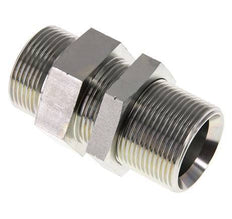 G 1 1/4'' Zinc plated Steel Bulkhead Double nipple 190 Bar - Hydraulic