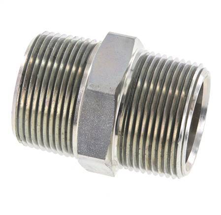 1 1/4'' NPT Zinc plated Steel Double Nipple 80 Bar - Hydraulic