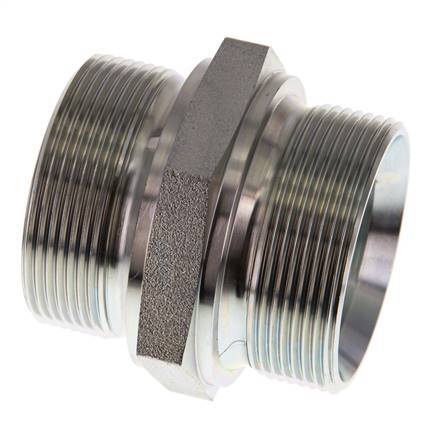 G 2'' Zinc plated Steel Double Nipple 160 Bar - Hydraulic