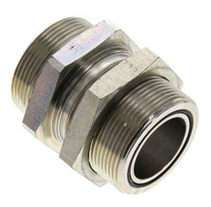 UN 2''-12 Male Zinc plated Steel Bulkhead Fitting ORFS 250 Bar - Hydraulic