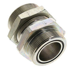 UN 2''-12 Male Zinc plated Steel Bulkhead Fitting ORFS 250 Bar - Hydraulic