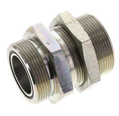 UN 2''-12 Male Zinc plated Steel Bulkhead Fitting ORFS 250 Bar - Hydraulic