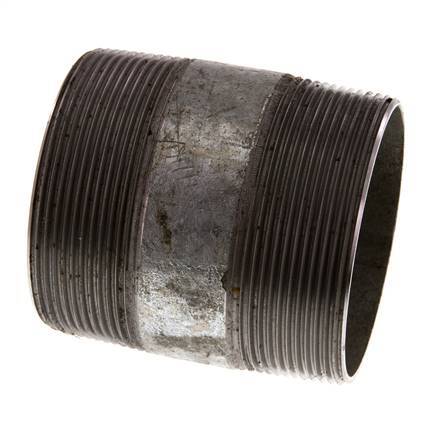 R 2 1/2'' Zinc plated Steel Double Pipe Nipple 50 Bar DIN 2982 - 80mm